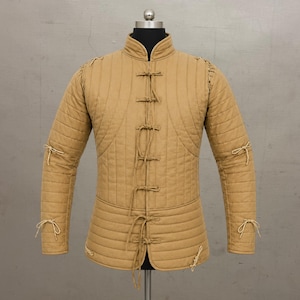 Medieval Gambeson Padded Armor Jacket, Renaissance Faire Costume Men, Viking Aketon for LARP