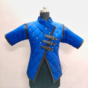 Medieval gambeson with Brown trim Padded Clothing for events,