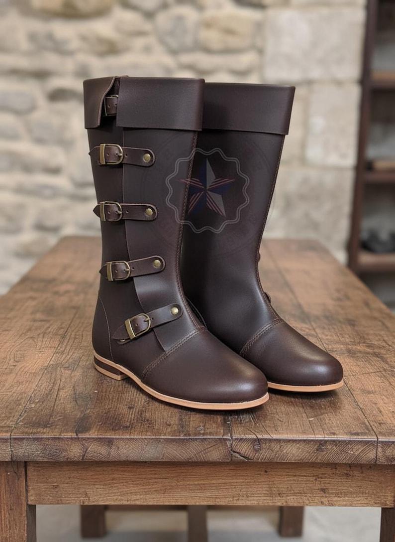 Medieval Leather Renaissance Boots: Viking Pirate Style Renfaire Boots ...