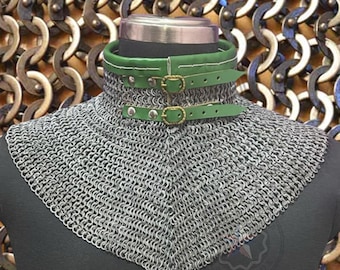 Chainmail Gorget Collar: Medieval Chainmail Armor – 6mm Flat Ring – Cosplay  Renaissance  – Handmade Neck Protection