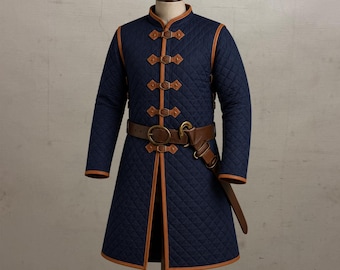 Medieval Padded Gambeson Armor - Quilted Cotton Aketon for LARP & SCA Combat - Historical Reenactment