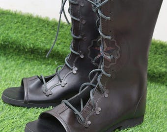 Handmade Roman Leather Sandals for Men - Ancient Greek Gladiator Shoes, Strappy Summer Flats
