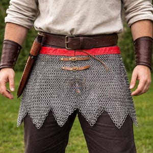 Medieval Chainmail Skirt Armor for LARP Cosplay, 9mm Flat Riveted Mild Steel, Historical Costume