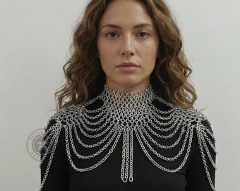 Light Weight Chainmail Top Shoulder 10MM Butted for Cosplay & Larp Events