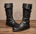 Medieval Leather Renaissance Boots: Viking Pirate Style Renfaire Boots, Reenactments, Theater, Halloween events product logo