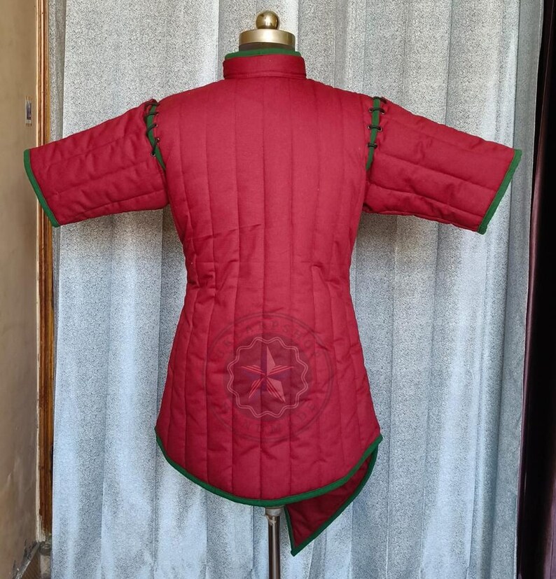 Medieval Knight Padding Medieval Cotton Gambeson Jacket - Half Sleeve Padded Armor for LARP ...
