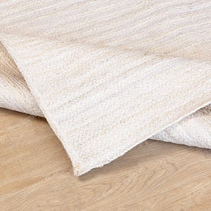 Handwoven Jute Area Rug: Natural White Boho Bohemian Rug Indoor Outdoor Rugs