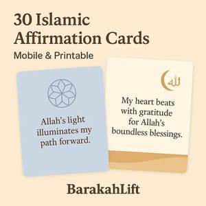 30 Islamic Affirmation Cards for Muslim Women – Digital Download | Mobile & Printable | Faith-Based Self-Care, Daily Motivation