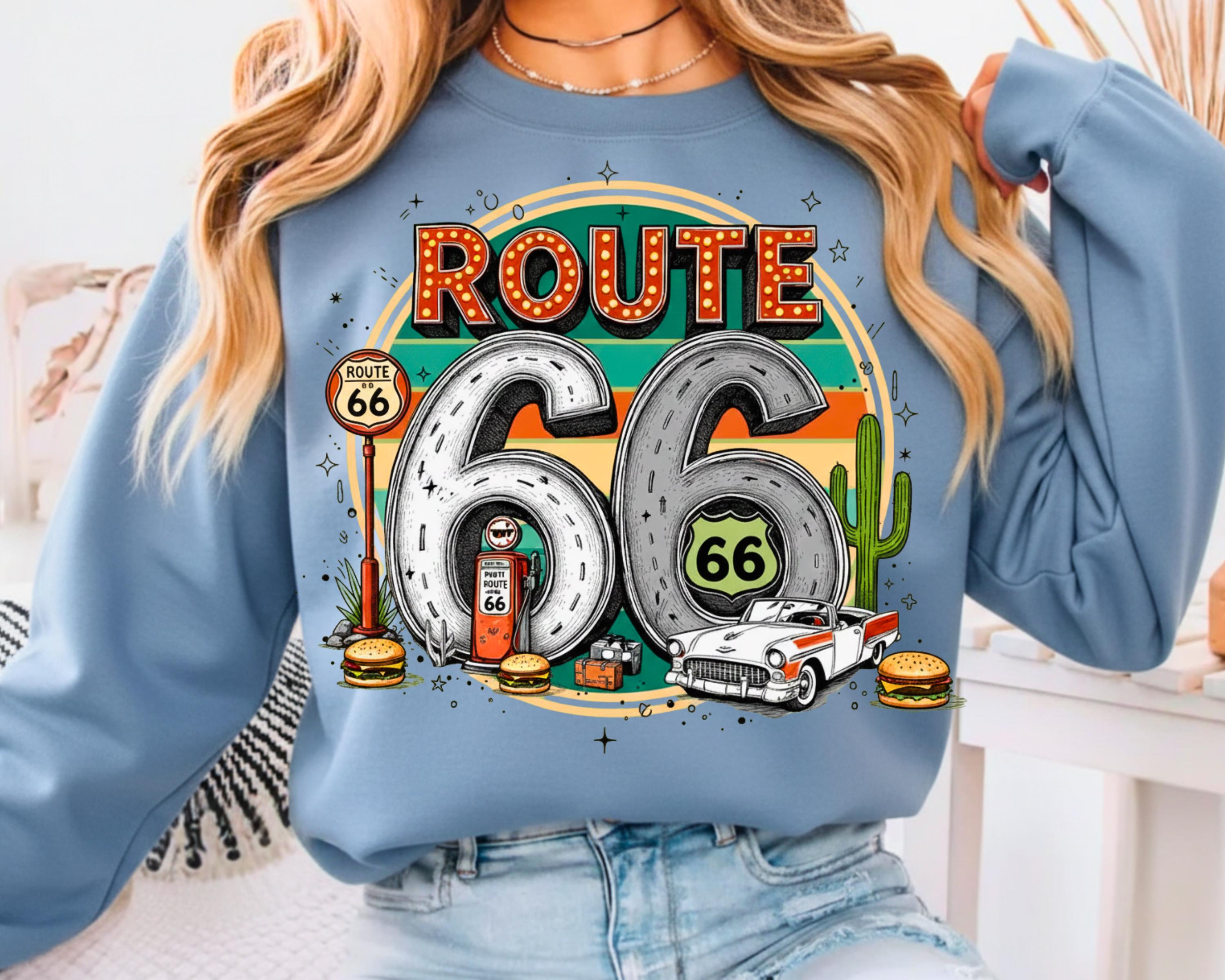Sweat Bleu Route 66 Pour Femme - Taille S, Coupe Régulière - Occasion Très Bon état