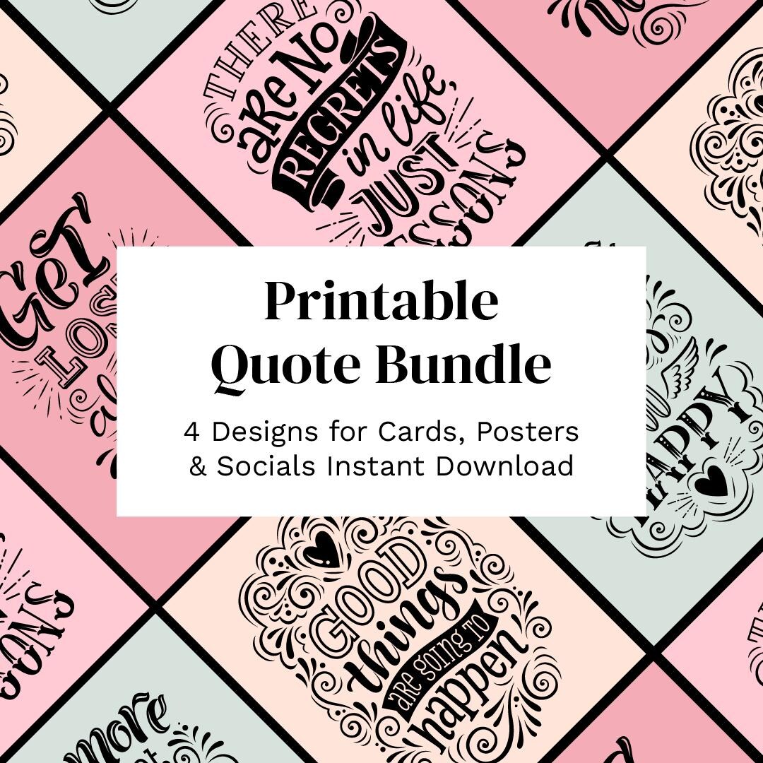 Creating Card Quotes Printable Quotes for Cards & Wall Art | Hand Lettering Quotes Set ...