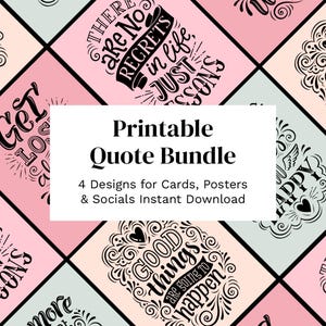 Printable Quotes for Cards & Wall Art | Hand Lettering Quotes Set | Vector Calligraphy Bundle