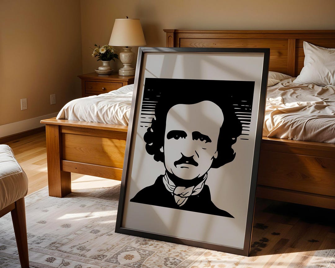 Edgar Allan Poe Pop Art Poster Print | Monochrome Gothic Author ...