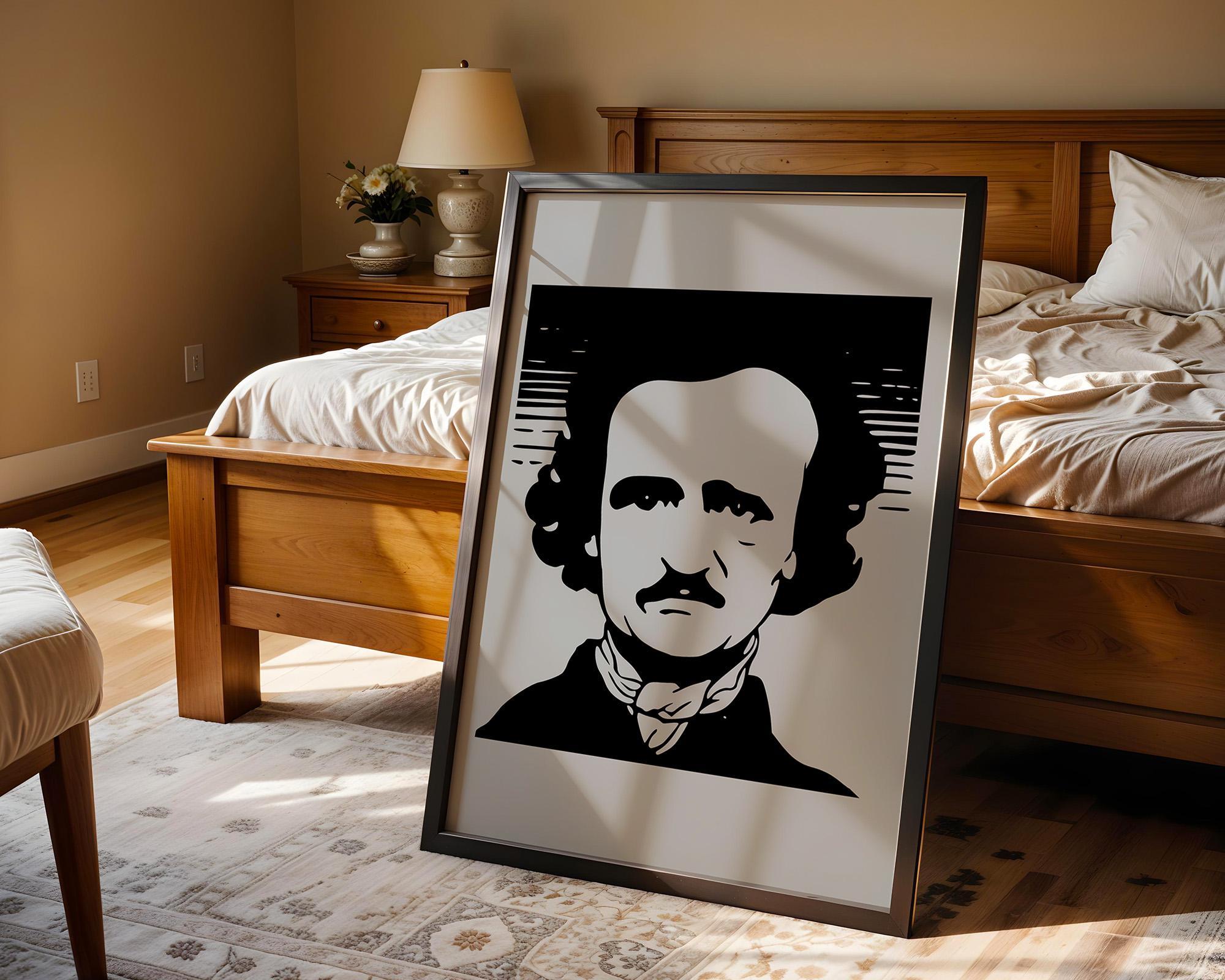 Edgar Allan Poe Pop Art Poster Print | Monochrome Gothic Author ...