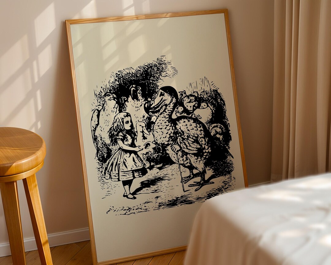 Alice in Wonderland & Dodo Bird Poster Print | Vintage Literary ...