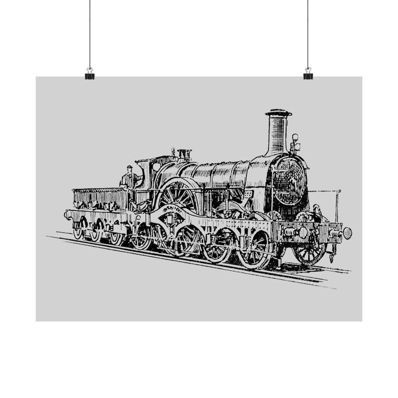 Vintage Steam Locomotive Poster Print | Train Art Illustration | CUSTOM ...