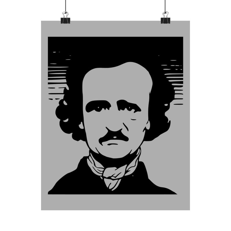 Edgar Allan Poe Pop Art Poster Print | Monochrome Gothic Author ...