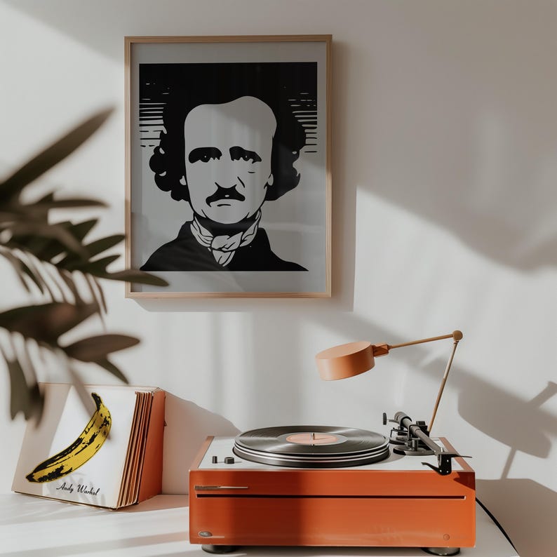 Edgar Allan Poe Pop Art Poster Print | Monochrome Gothic Author ...