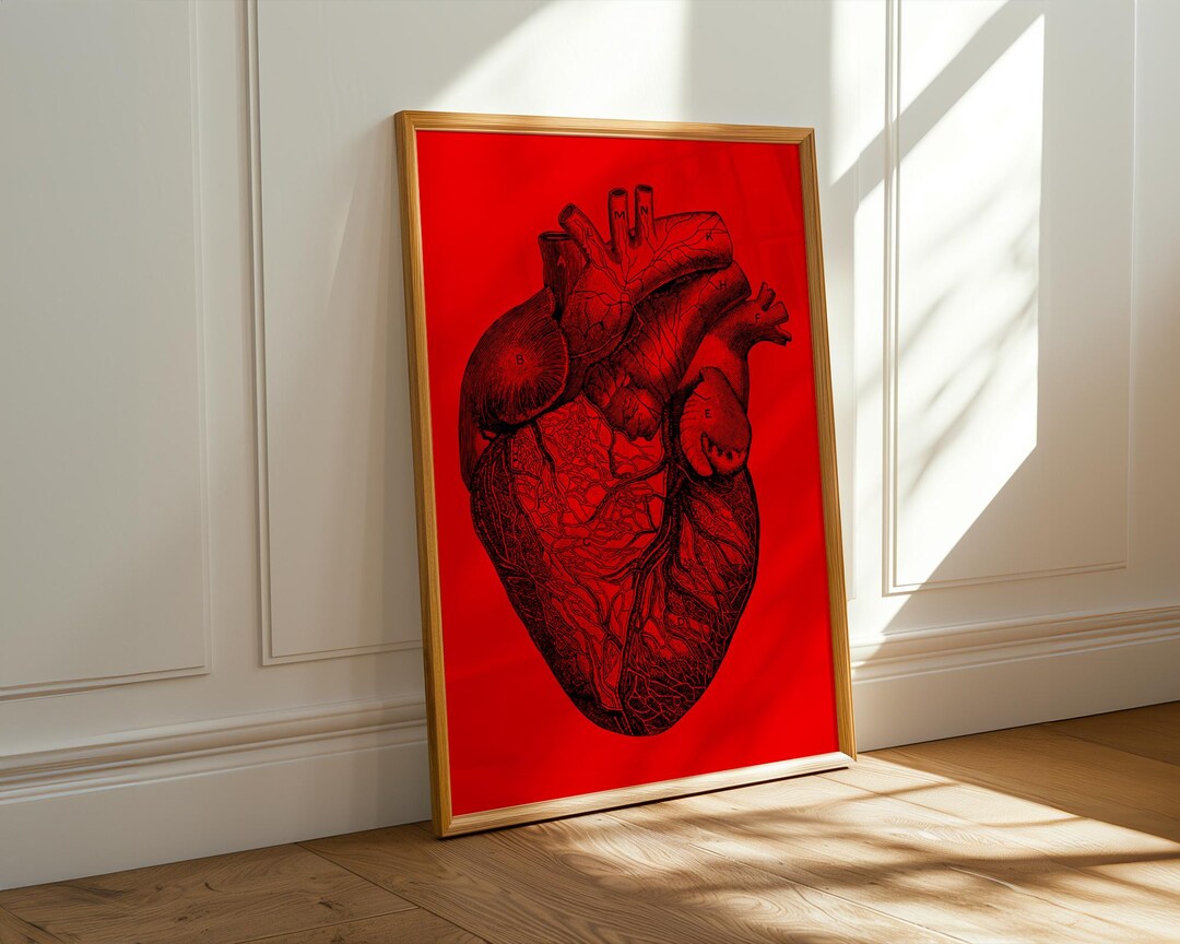 Anatomical Heart Pop Art Poster Print, Gothic Medical Decor, CUSTOM ...