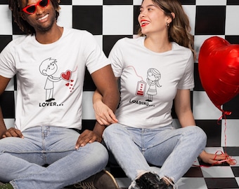 Matching Couple Sweatshirts Lover Loading – Valentine’s Day Couple Gift, Cute Love Sweatshirt Set, His and Hers Couples Outfit