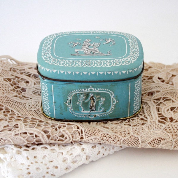 Blue Cameo Tin from England