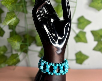 Pulsera de cuentas apiladas de turquesa