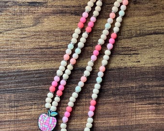 Teacher Lanyard | Pink Disco Apple