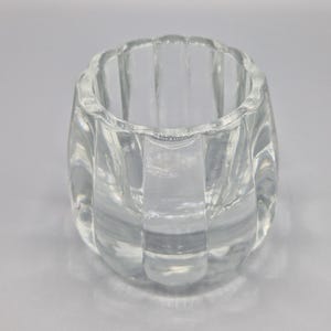 Vintage clear glass tealight candle holder heavy pressed glass votive Scandinavian style home decor table centerpiece gift idea 500g/18oz