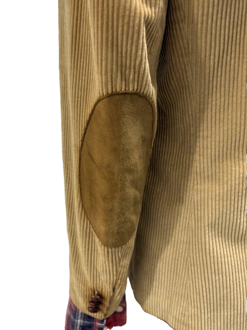 Blazer de pana color beige estilo preppy de Evan Picone, estilo vintage de los años 80. imagen 4