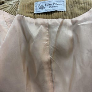 Blazer de pana color beige estilo preppy de Evan Picone, estilo vintage de los años 80. imagen 6