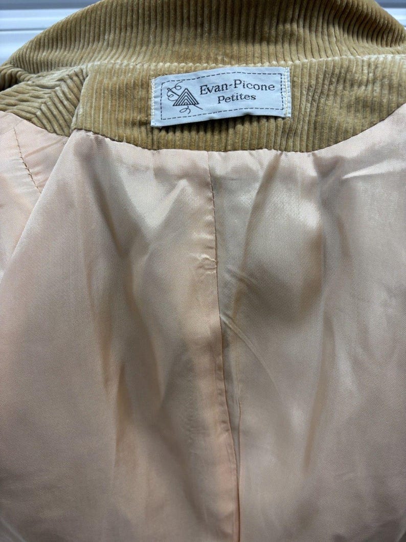 Blazer de pana color beige estilo preppy de Evan Picone, estilo vintage de los años 80. imagen 6