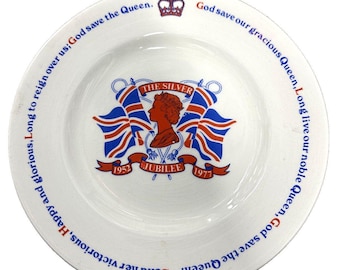 エリザベス2世女王 シルバージュビリープレート 1952年 1977年