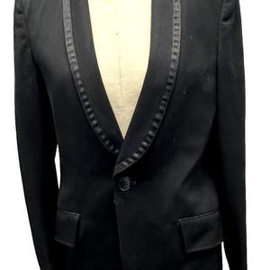 Men&#39;s Vintage 70&#39;s  Black slim fit Shawl Collar Tuxedo jacket -36