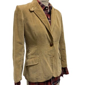 Blazer de pana color beige estilo preppy de Evan Picone, estilo vintage de los años 80. imagen 5