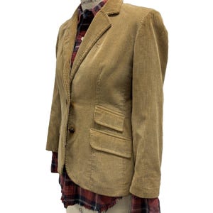 Blazer de pana color beige estilo preppy de Evan Picone, estilo vintage de los años 80. imagen 2