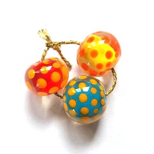 Handmade glass beads, lampwork beads, dotted beads
