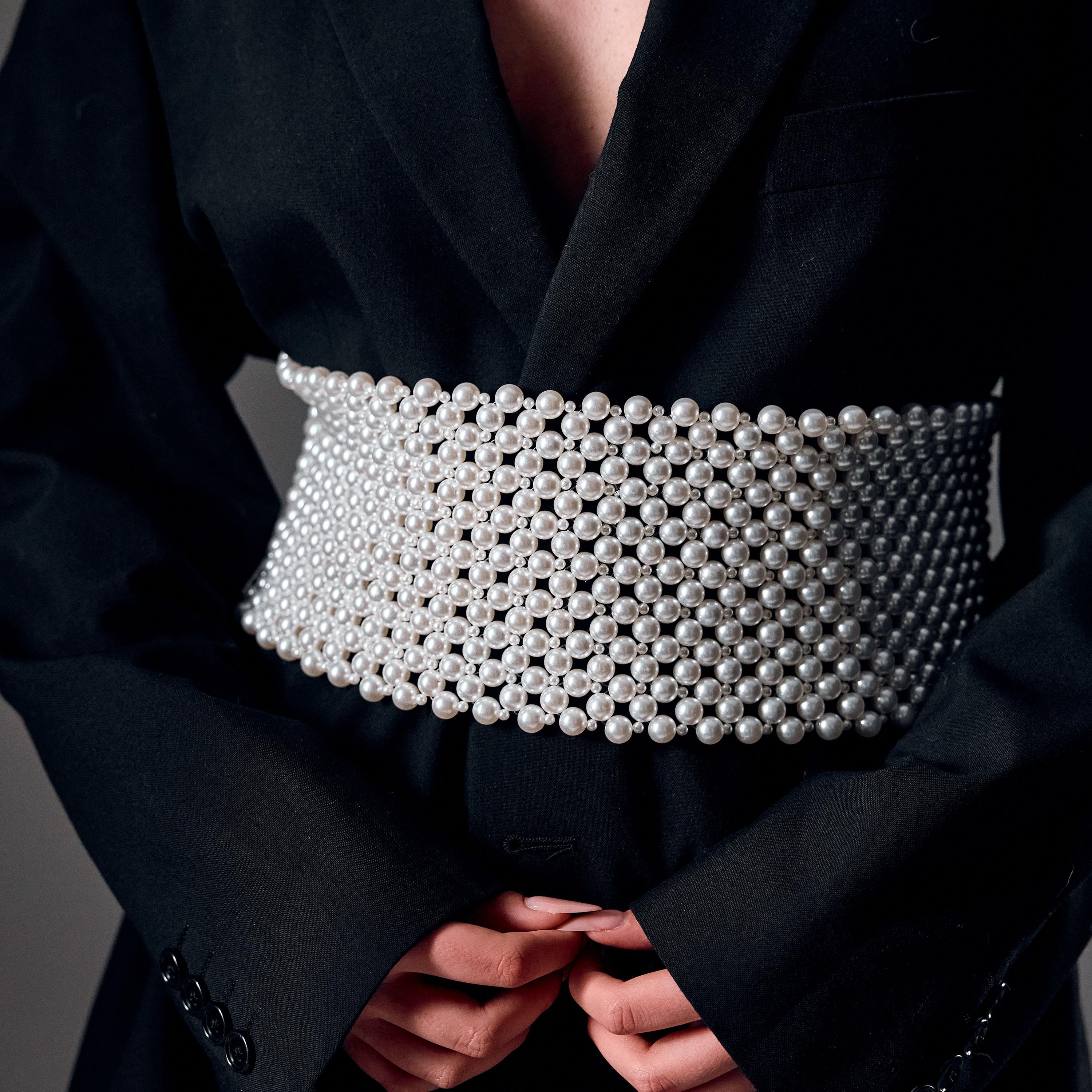 Swarovski crystal, freshwater pearl and lace handmade accessory belt sz 25 waist Pearl Kids Belt - Etsy main image 2