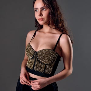 Rhinestone bustier, Corset bustier, Corset top, Rhinestone Corset, Chain lingerie, Rave wear women, Festival corset, Sequin bustier