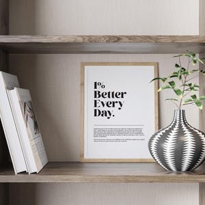 1% Better Every Day – Motivational Wall Art | Office Decor | Printable Quote Poster | Digital Download | DesignByKaribu