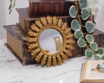 Small Ornate Convex Wall Mirror - Hand Painted - Multiple Finishes Available