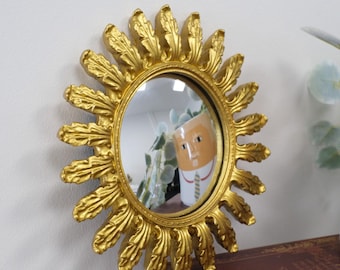 Small Ornate Convex Wall Mirror - Copper Verdigris, Black or Gold Finishes