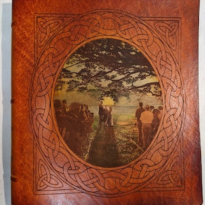Personalized Leather Scrapbook or Photo Album- Holds Standard 3 hole Letter Size (8.5x11) Page Inserts