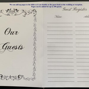 Add Ons to our Listing Options-Add On To Purchase Bible - Add design to back-Add pages to bible
