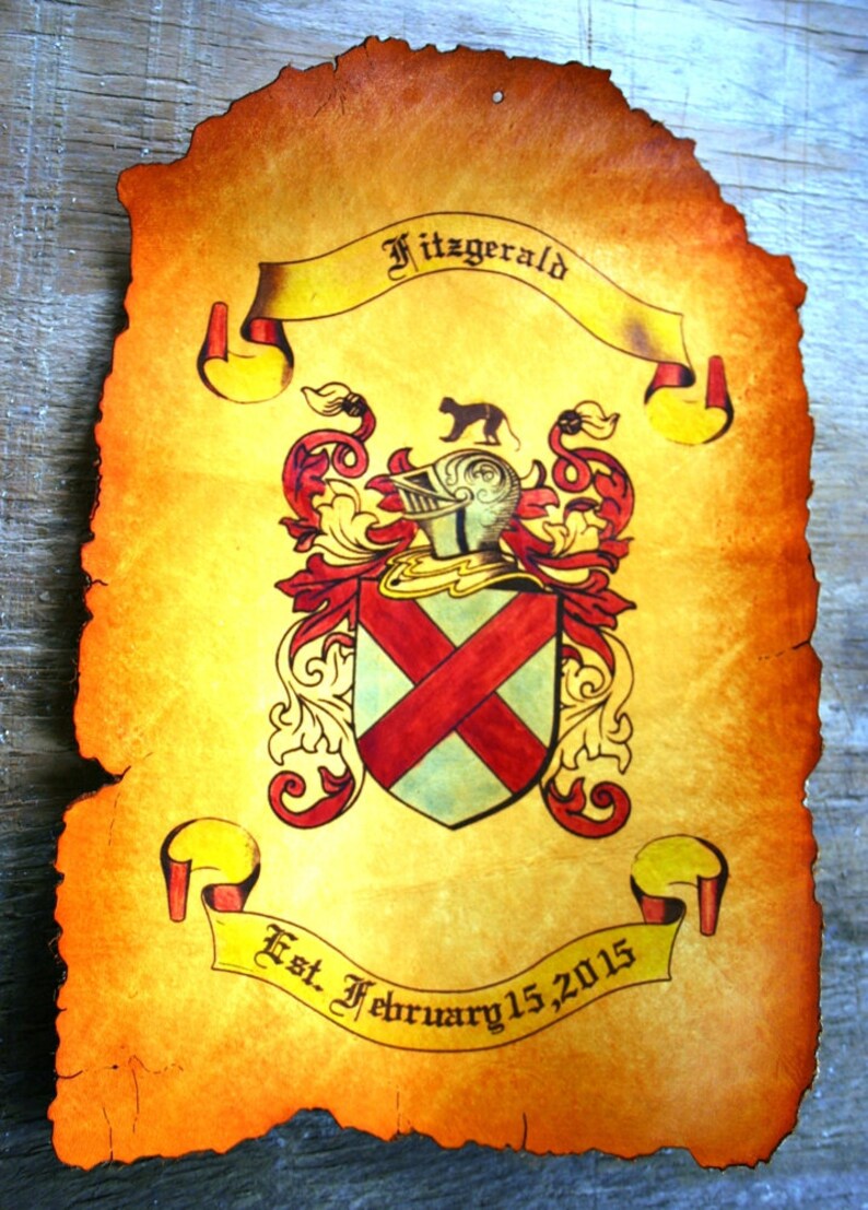 Coat of Arms Leather Scroll Etsy