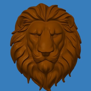 Lion Head Wall Decor | 3D Printable STL File | Wildlife Trophy Heads for Wall Art | Digital Download for Home Decoration