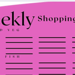 Digital and Printable Weekly Shopping List