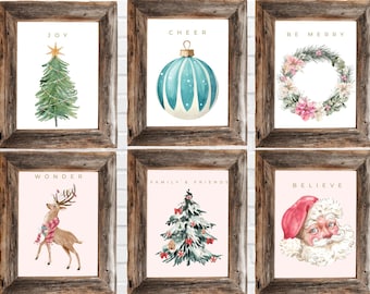 Christmas Gallery Wall Art Prints, Holiday Home Decor (Digital Download), 40 PRINTS