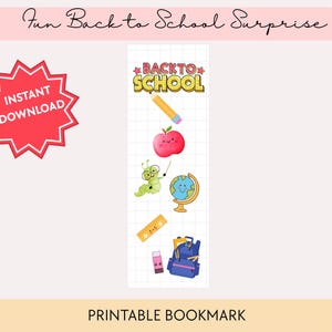 Back to School Lesezeichen druckbar | 2x6 Lesezeichen | Digitales PDF | Lustige Schulgrafiken