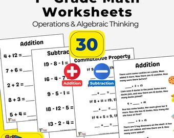 1st Grade Math Worksheets | Addition, Subtraction (Printable PDF)