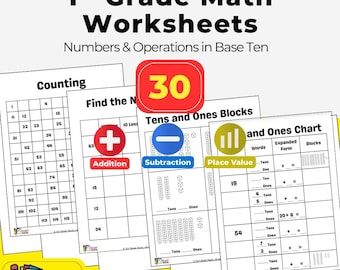 1st Grade Math Worksheets | Addition, Subtraction (Printable PDF)