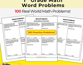 1st Grade Math Word Problems | Addition, Subtraction (Printable PDF)